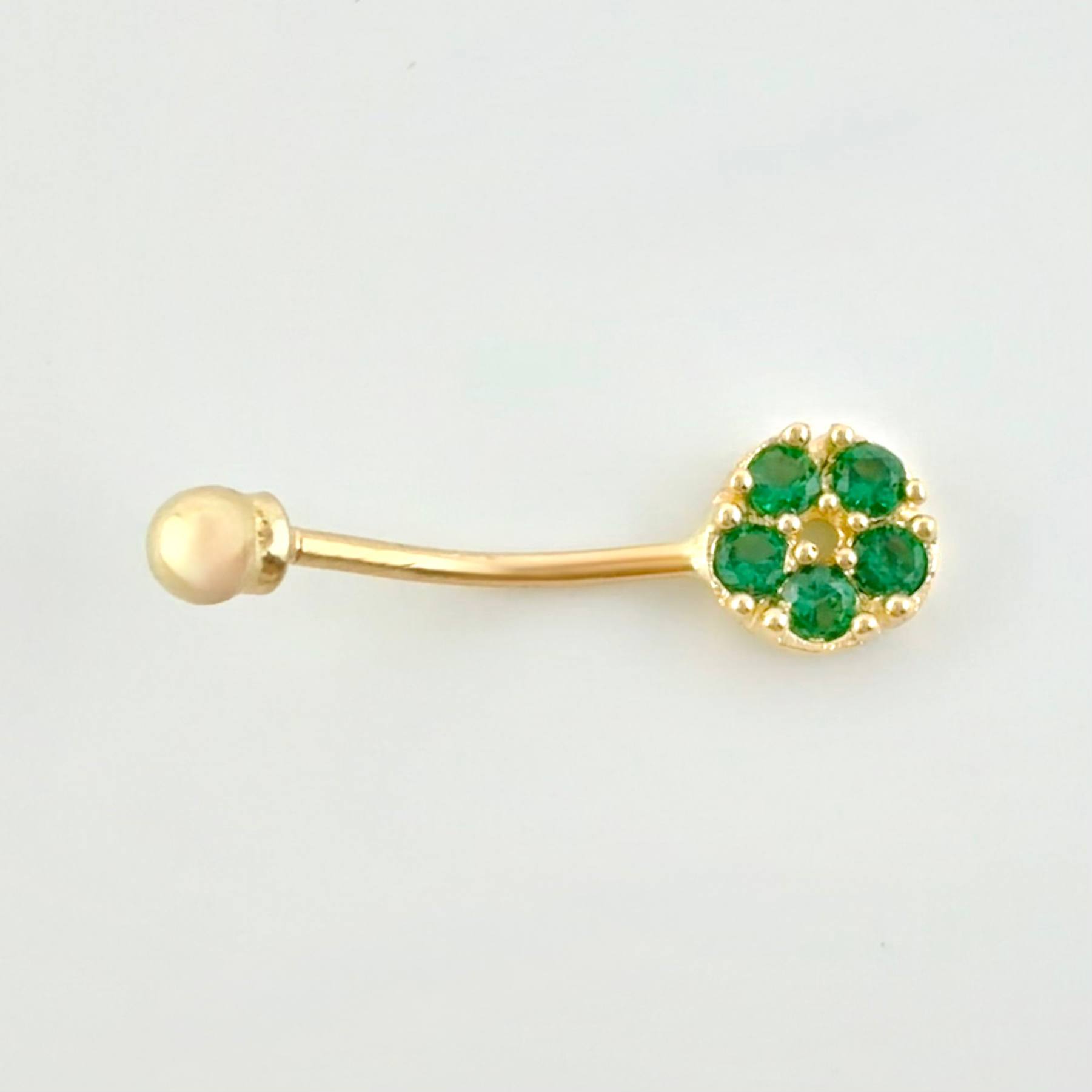 Piercing Ombligo Circulo Floral 0.8gr / 3/4 in / Oro Amarillo 18K ©