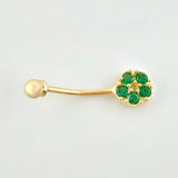 Piercing Ombligo Circulo Floral 0.75gr / 3/4 in / Oro Amarillo 18K