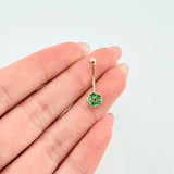 Piercing Ombligo Circulo Floral 0.8gr / 3/4 in / Oro Amarillo 18K ©