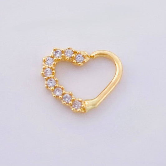 Piercing Corazon Medio 0.6gr / 9mm Oro Amarillo 18K