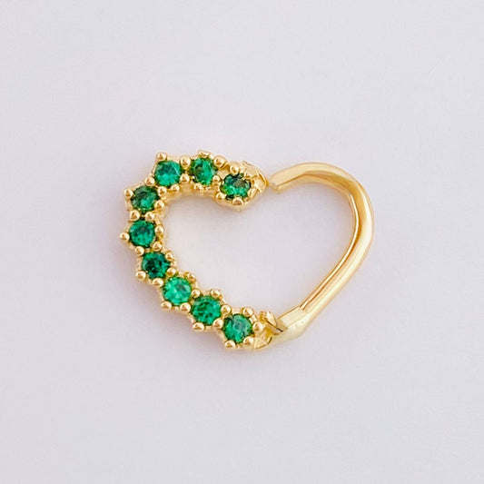 Piercing Corazon Medio 0.6gr / 9mm Oro Amarillo 18K