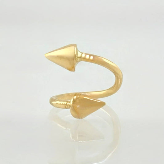 Piercing Punta Flecha Espiral 0.65gr / 1/2 in / Oro Amarillo 18K ©