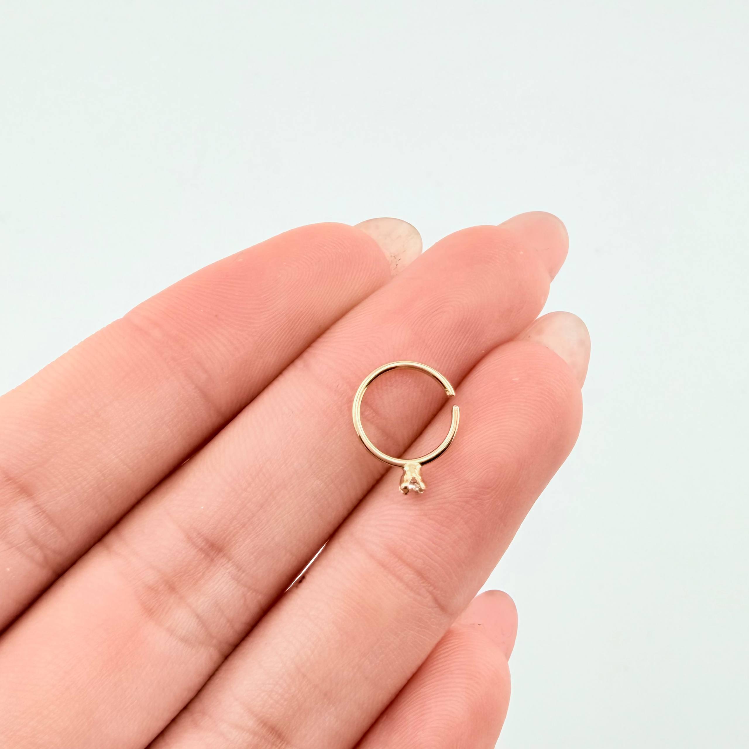 Piercing Chispa Circular 0.25gr / 1/2 in / Oro Amarillo 18K *