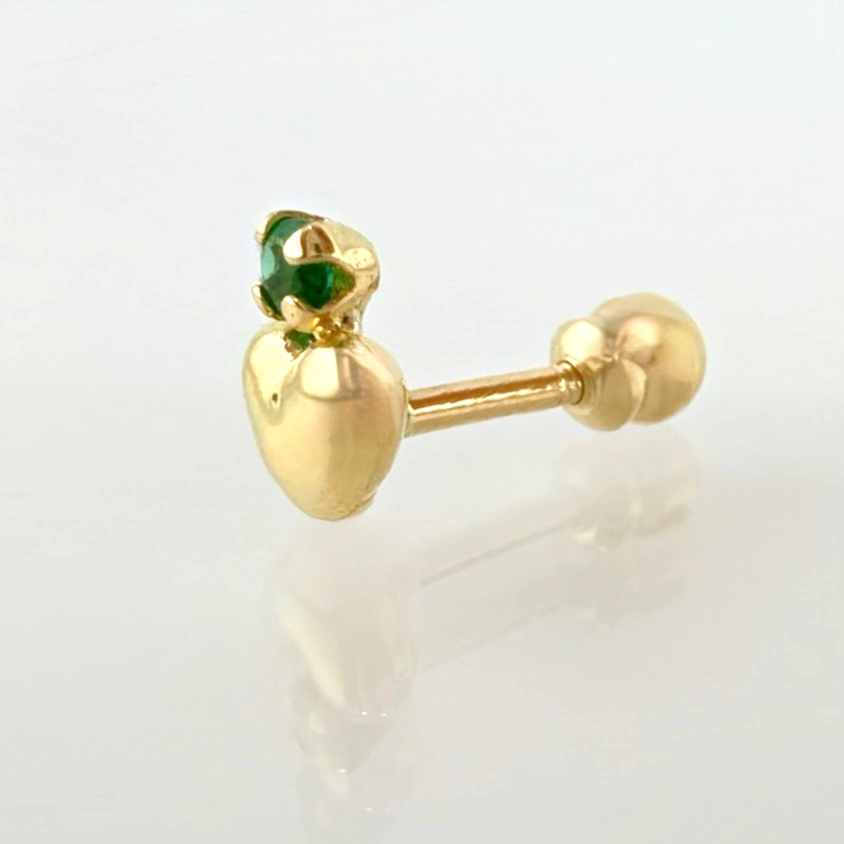 Piercing Destello Corazon 0.35gr / 1/2 in / Oro Amarillo 18K