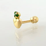 Piercing Destello Corazon 0.35gr / 1/2 in / Oro Amarillo 18K