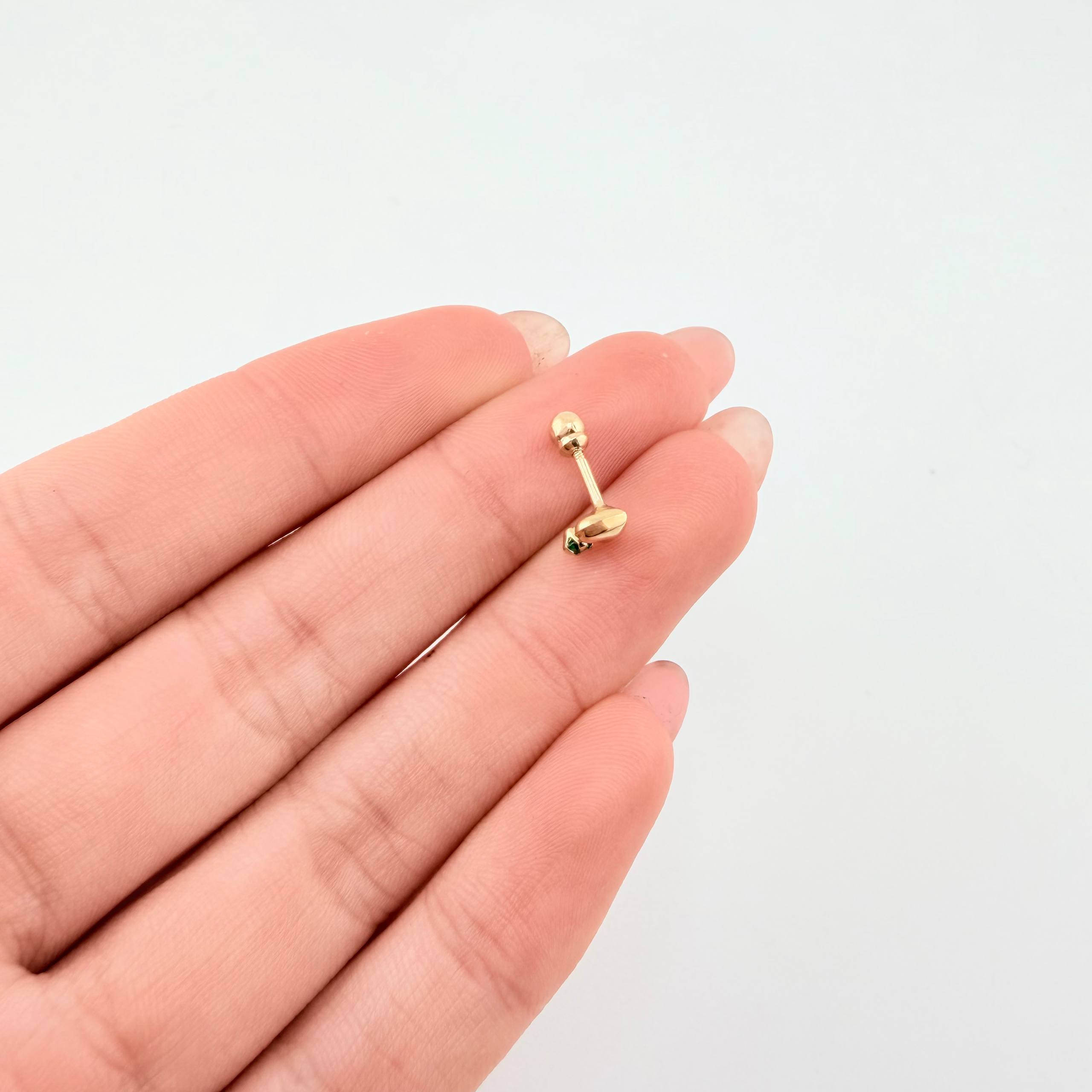 Piercing Destello Corazon 0.35gr / 1/2 in / Oro Amarillo 18K