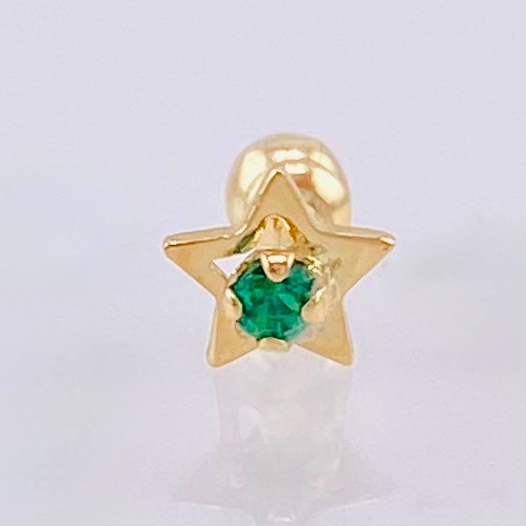 Piercing Chispa Estrella 0.3gr / 1/2 in / Oro Amarillo 18K *
