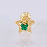 Piercing Chispa Estrella 0.3gr / 1/2 in / Oro Amarillo 18K *