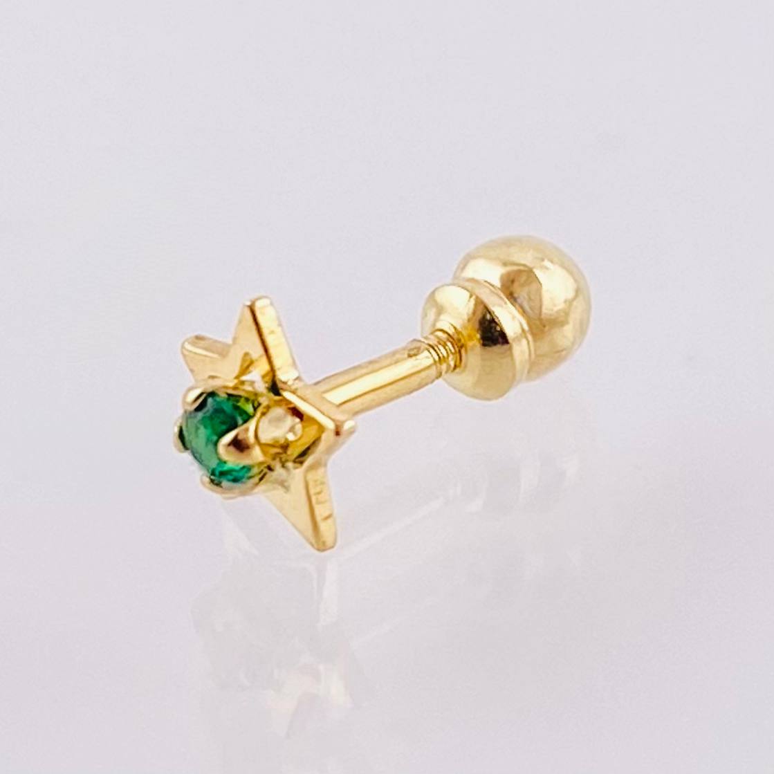 Piercing Chispa Estrella 0.3gr / 1/2 in / Oro Amarillo 18K *
