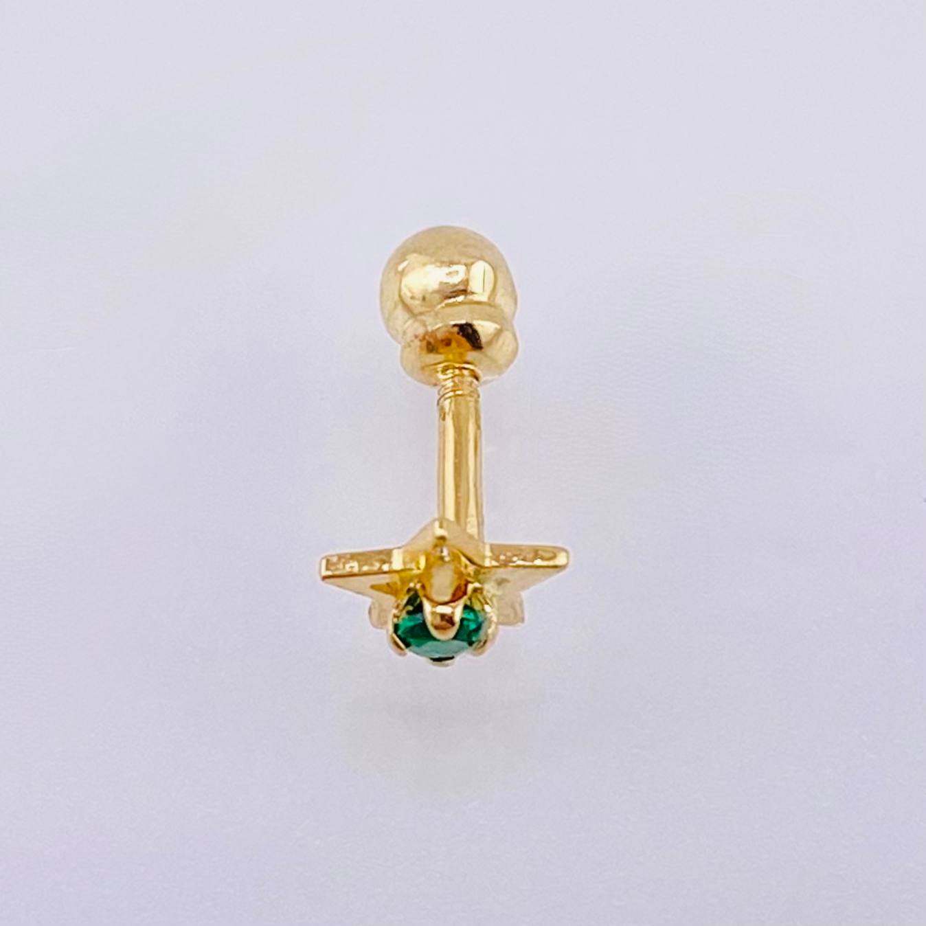 Piercing Chispa Estrella 0.3gr / 1/2 in / Oro Amarillo 18K *