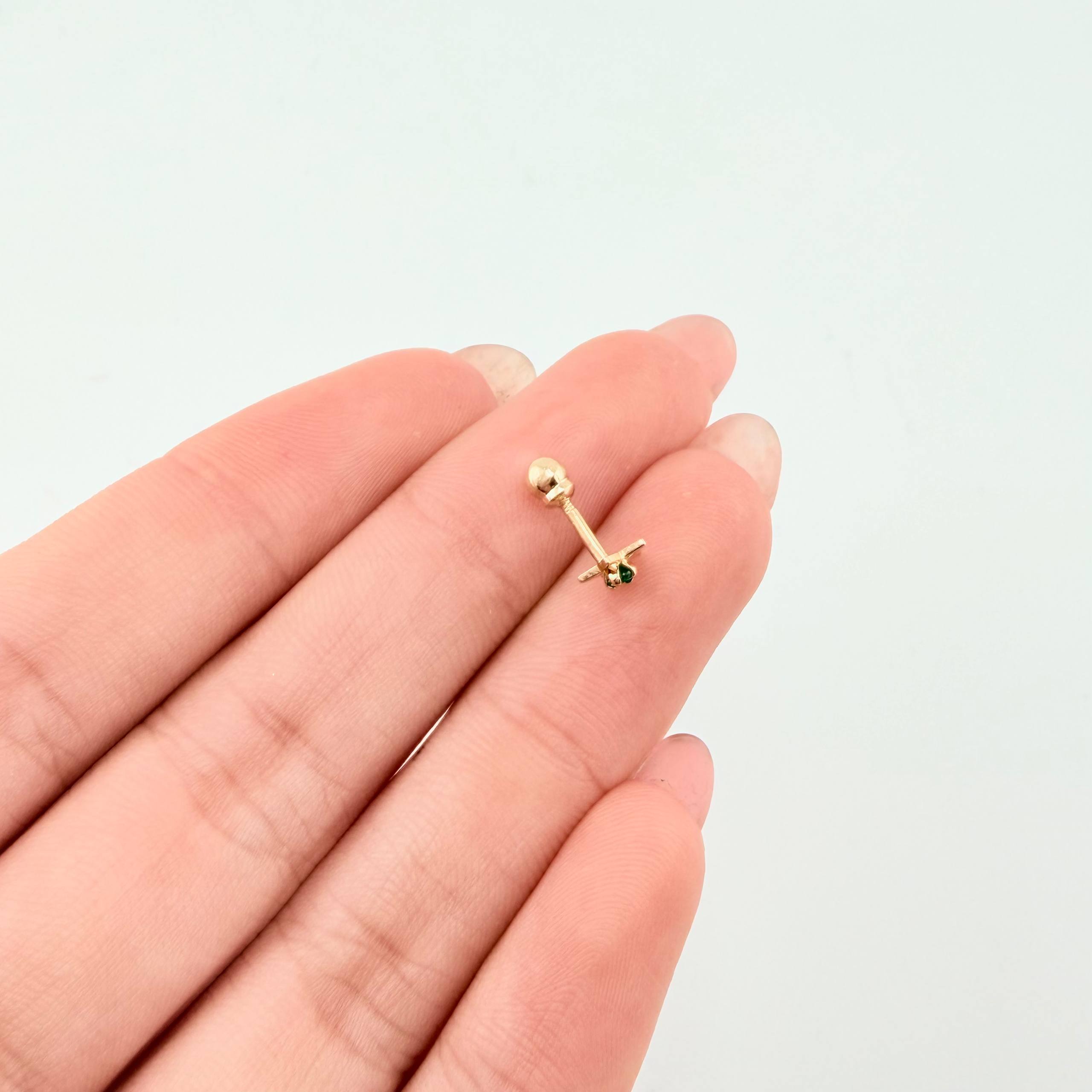 Piercing Chispa Estrella 0.3gr / 1/2 in / Oro Amarillo 18K *
