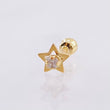 Piercing Chispa Estrella 0.3gr / 1/2 in / Oro Amarillo 18K *