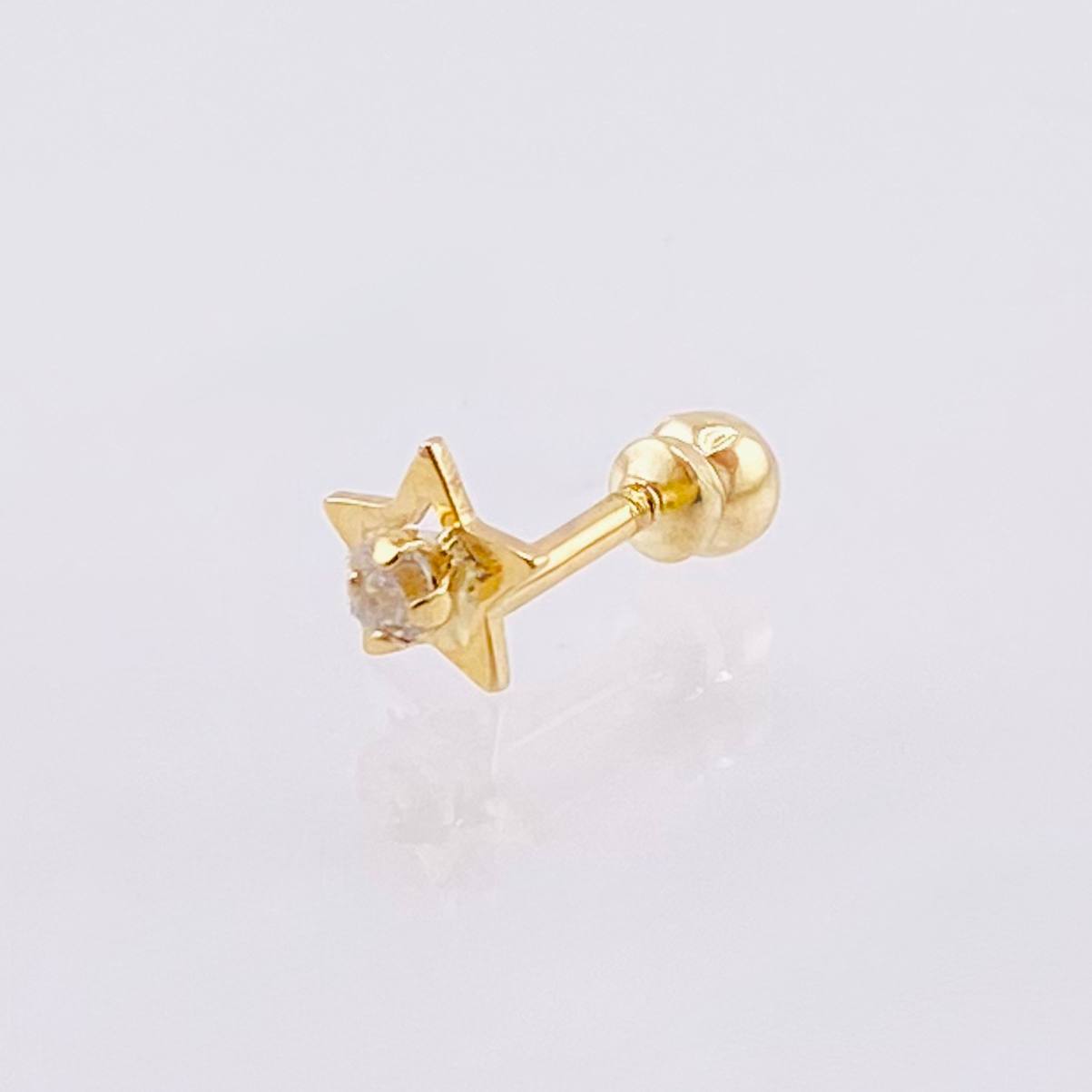 Piercing Chispa Estrella 0.3gr / 1/2 in / Oro Amarillo 18K *