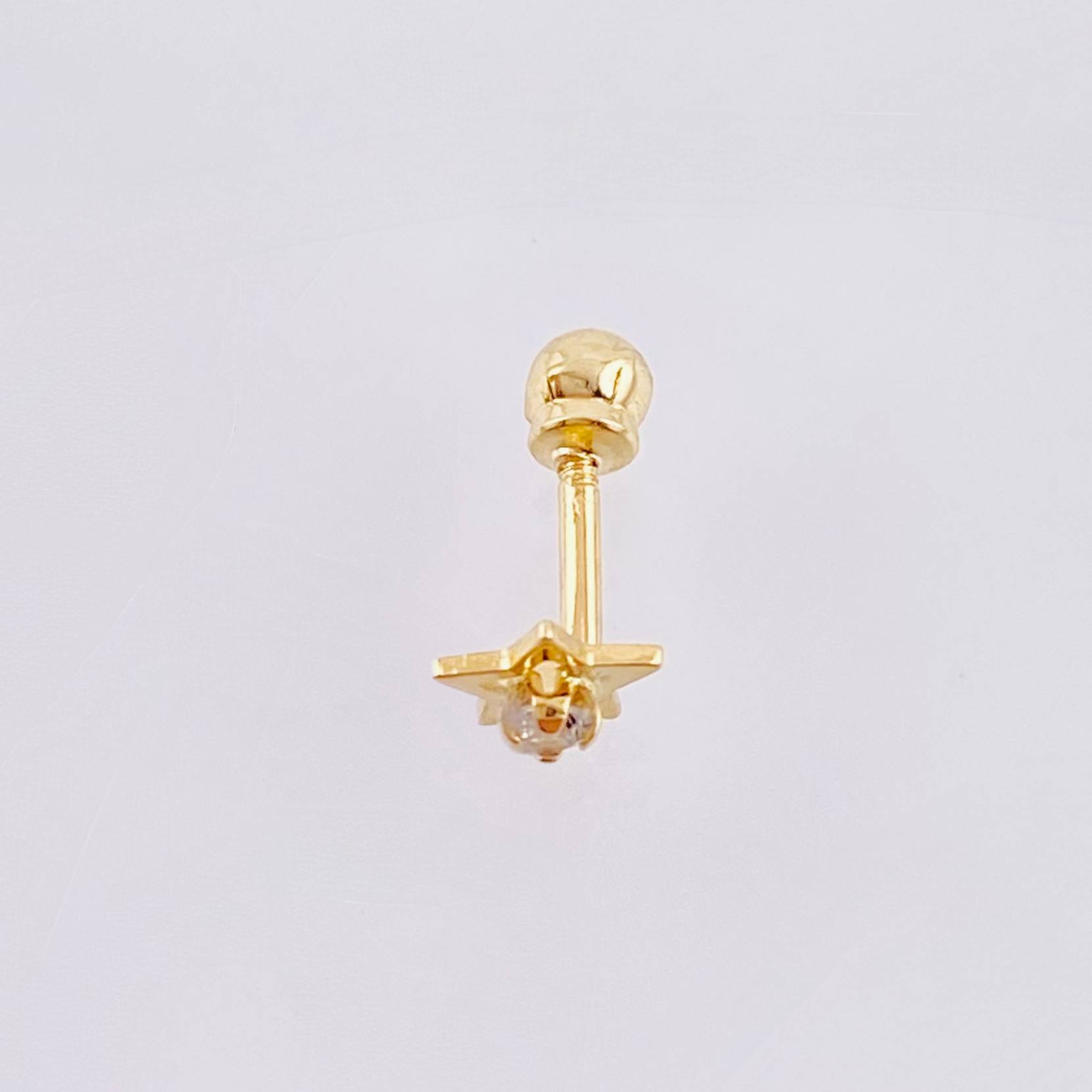 Piercing Chispa Estrella 0.3gr / 1/2 in / Oro Amarillo 18K ©