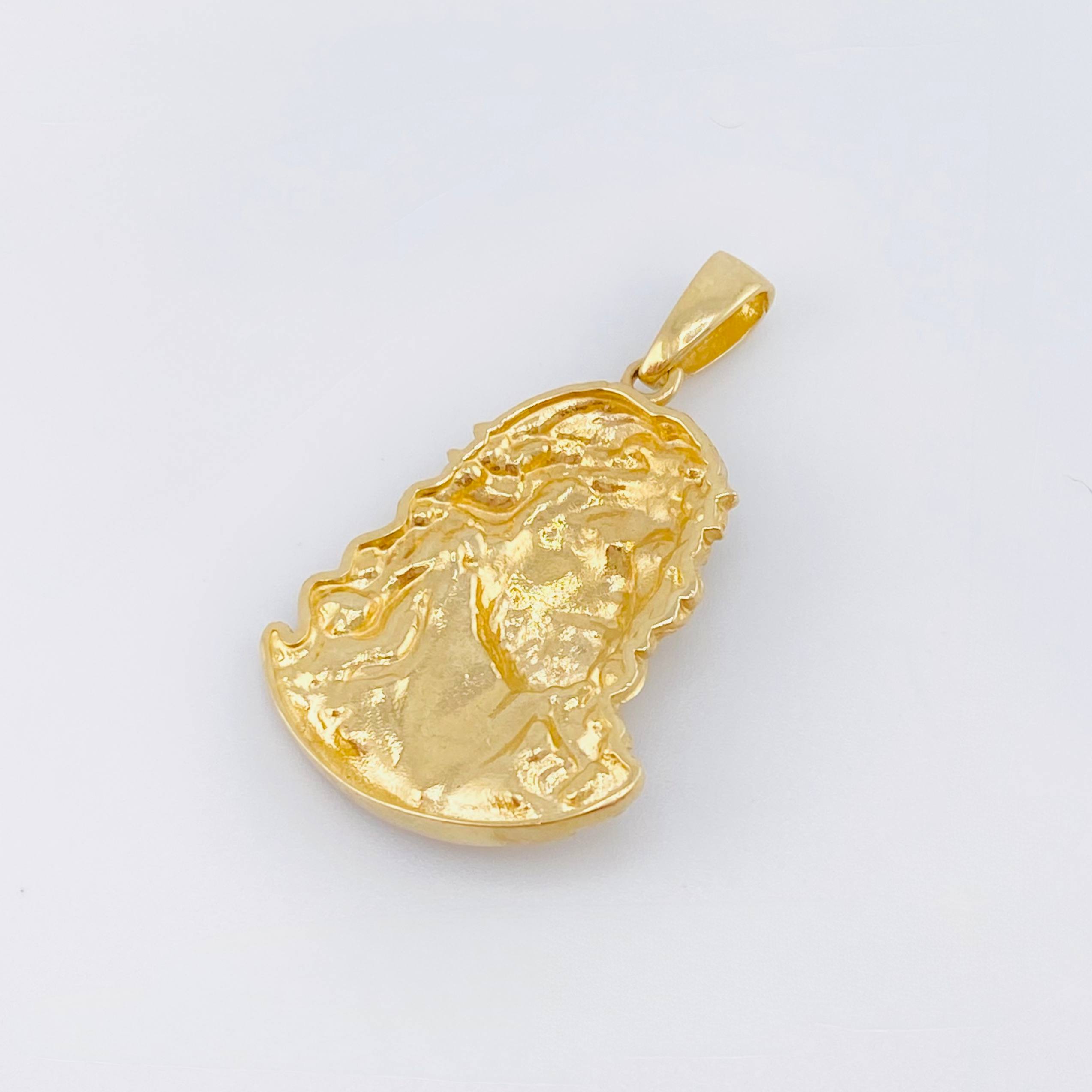 Dije Rostro De Cristo Mate 5.2gr / 1 1/4 in / Oro Amarillo 18K ©