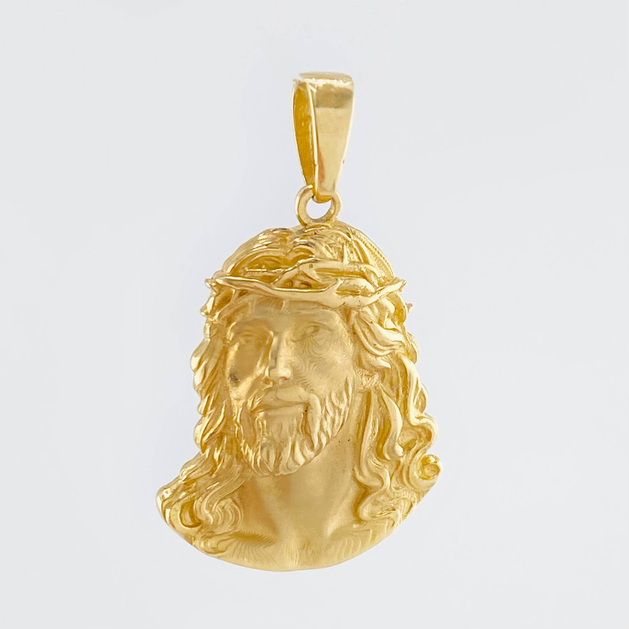 Dije Rostro De Cristo Mate 5.2gr / 1 1/4 in / Oro Amarillo 18K ©