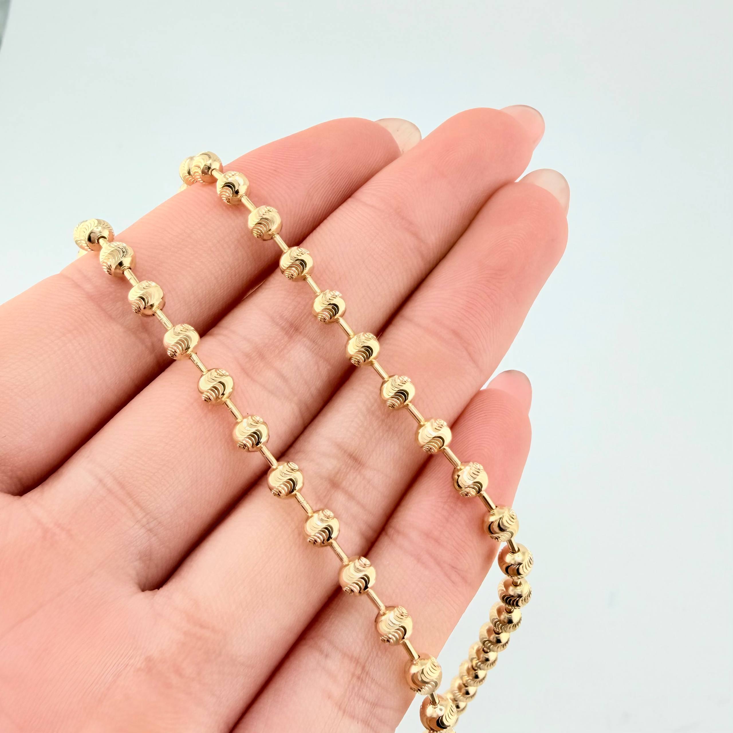 Cadena Militar Media Luna 17.15gr / 23 1/2 in / 4mm Oro Amarillo Nac.Esp. 18K *