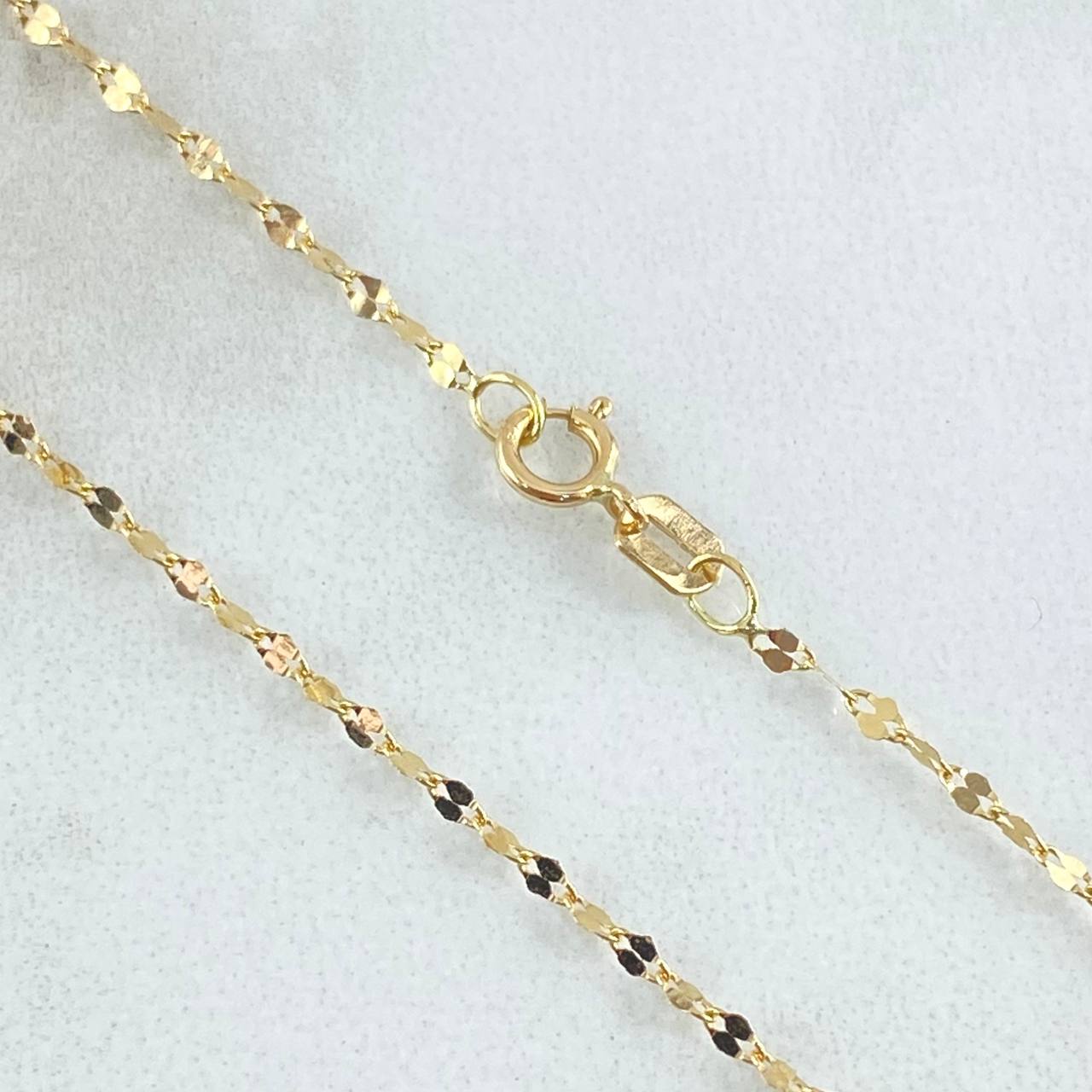 Chain and Pendant Set Flower Mirror + Miraculous Virgin 1.3gr / 18K Gold *