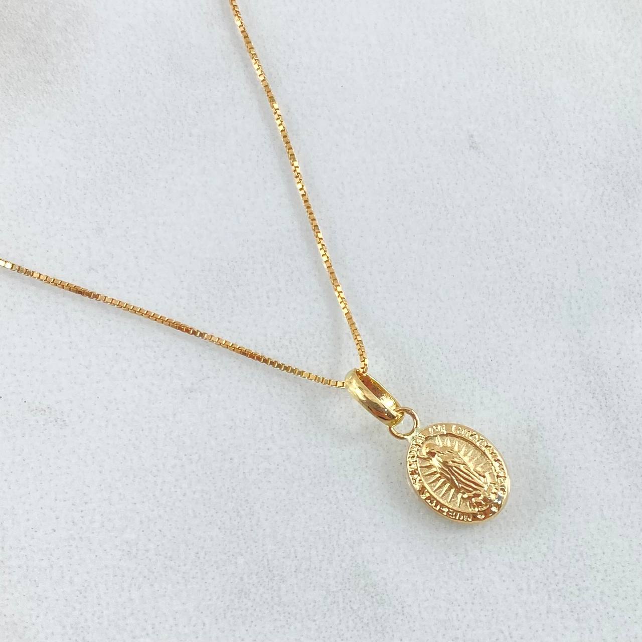 Venetian Chain and Pendant Set + Virgin of Guadalupe 1.8gr / 50cm / 18K Gold