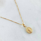 Venetian Chain and Pendant Set + Virgin of Guadalupe 1.8gr / 50cm / 18K Gold