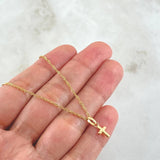 Set Cadena y Dije Singapur + Crúz 1.85gr / 45cm / Oro 18K ©
