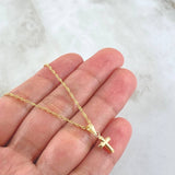 Singapore Chain and Pendant Set + Flat Tip Cross 1.25gr / 50cm / 18K Gold -