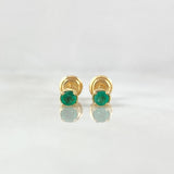 Topos Piedra 1gr / 3.1mm Esmeralda 50pts Oro Amarillo 18K (Joya) ©