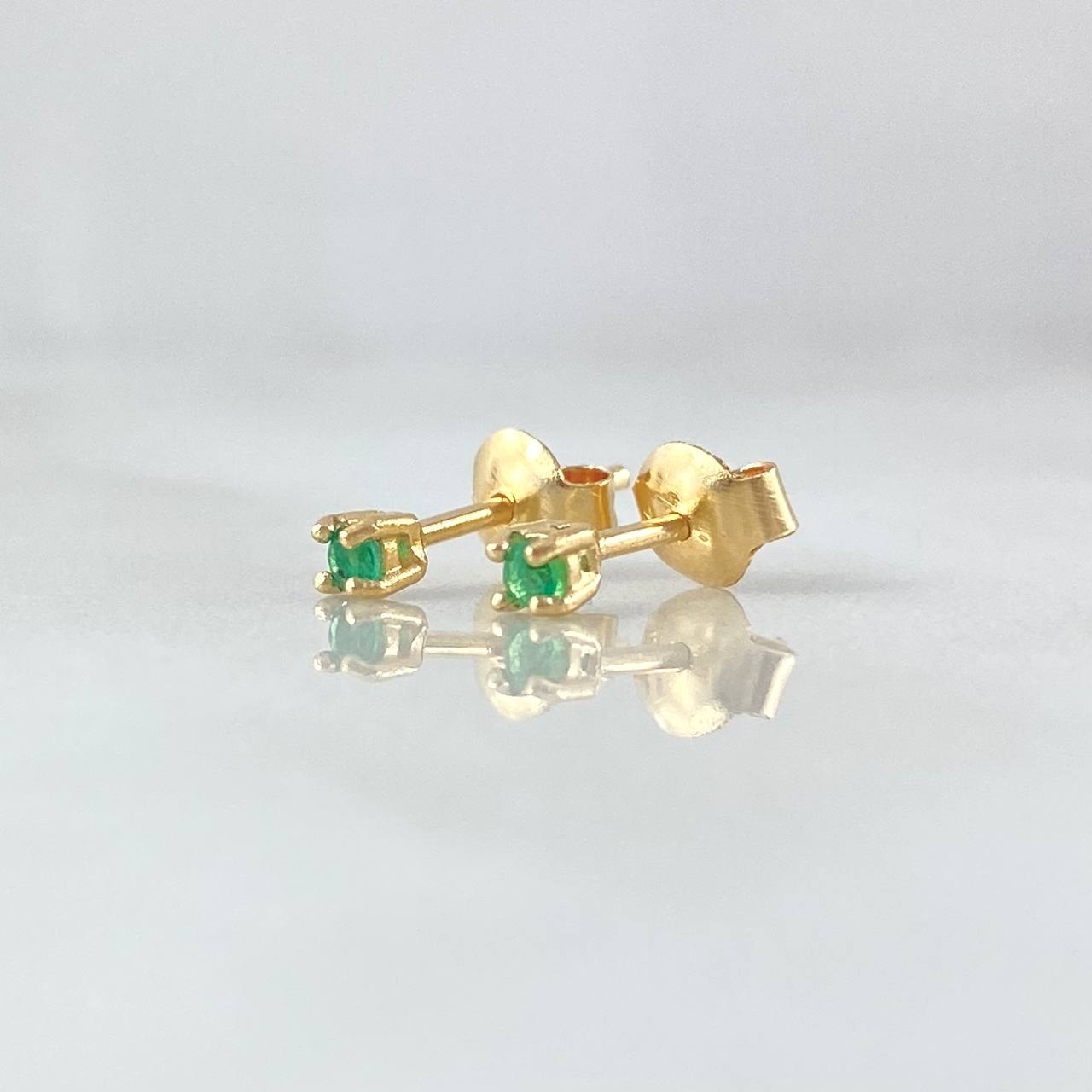 Topos Piedra 0.65gr / 2mm Esmeralda 12pts Oro Amarillo 18K (Joya) ©