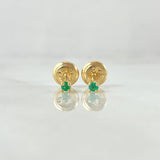 Topos Piedra 0.55gr / 2mm Esmeraldas 5pts Oro Amarillo 18K (Joya) *