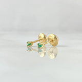 Topos Caja Cuatro Garras 0.5gr / 2mm Esmeraldas 7pts Oro Amarillo 18K (Joya) ©