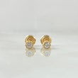 Stud Earrings Cabochon 1gr / 3.4mm Diamonds 36pts Yellow Gold 18K (Jewel) *