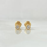 Stud Earrings Cabochon 1gr / 3.4mm Diamonds 36pts Yellow Gold 18K (Jewel) *