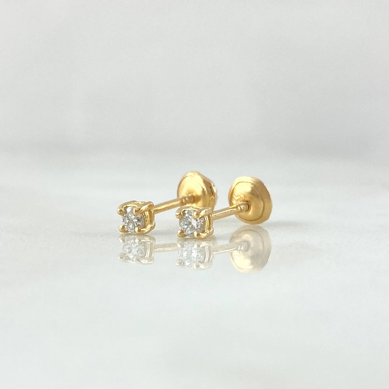 Stud Earrings Box 0.75gr / 2.7mm Diamonds 36pts Yellow Gold 18K (Jewel) *