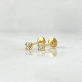 Stud Earrings Box 0.75gr / 2.7mm Diamonds 36pts Yellow Gold 18K (Jewel) *
