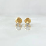 Topos Piedra 0.8gr / 3mm Diamantes 36pts Oro Amarillo 18K (Joya) *