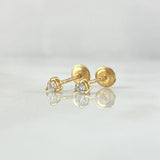 Topos Piedra 0.8gr / 3mm Diamantes 36pts Oro Amarillo 18K (Joya) *