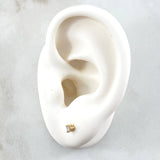 Topos Piedra 0.8gr / 3.1mm Diamante 36pts Oro Amarillo 18K (Joya) ©
