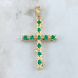 Pendant Cross Oval Trunk 10.4gr / 6.3cm / Emeralds 3.3 Qts 18K Yellow Gold (Jewel) ©