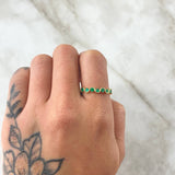 Anillo Eslabon 1.45gr / T8 / Esmeraldas 23pts Oro Amarillo 18K (Joya) ©