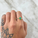 Oblique Dense Solitaire Ring 2gr / Size 6 1/2 / Emerald 58pts Diamonds 19 pts 18K Yellow Gold (Jewel) ©