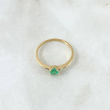 Solitaire Ring Bridge 1.5gr / Size 6 3/4 / Emerald 25pts 18K Yellow Gold (Jewelry) ©