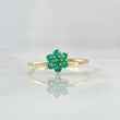 Dryad Flower Ring 1.3gr / Size 6 1/2 / Emeralds 23pts 18K Yellow Gold (Jewel) ©