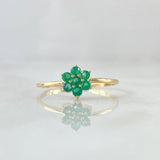 Dryad Flower Ring 1.3gr / Size 6 1/2 / Emeralds 23pts 18K Yellow Gold (Jewel) ©