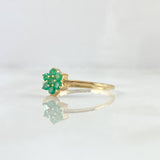 Dryad Flower Ring 1.3gr / Size 6 1/2 / Emeralds 23pts 18K Yellow Gold (Jewel) ©
