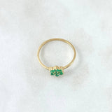Dryad Flower Ring 1.3gr / Size 6 1/2 / Emeralds 23pts 18K Yellow Gold (Jewel) ©