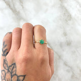 Dryad Flower Ring 1.3gr / Size 6 1/2 / Emeralds 23pts 18K Yellow Gold (Jewel) ©