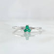 Triscal Flower Ring 1.1gr / Size 6 1/2 / Emeralds 11pts 18K White Gold (Jewel) ©