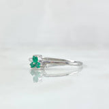 Triscal Flower Ring 1.1gr / Size 6 1/2 / Emeralds 11pts 18K White Gold (Jewel) ©