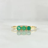 Trinity ring 1.85gr / T7 1/4 / Emeralds 33pts 18K Yellow Gold (Jewel) ©
