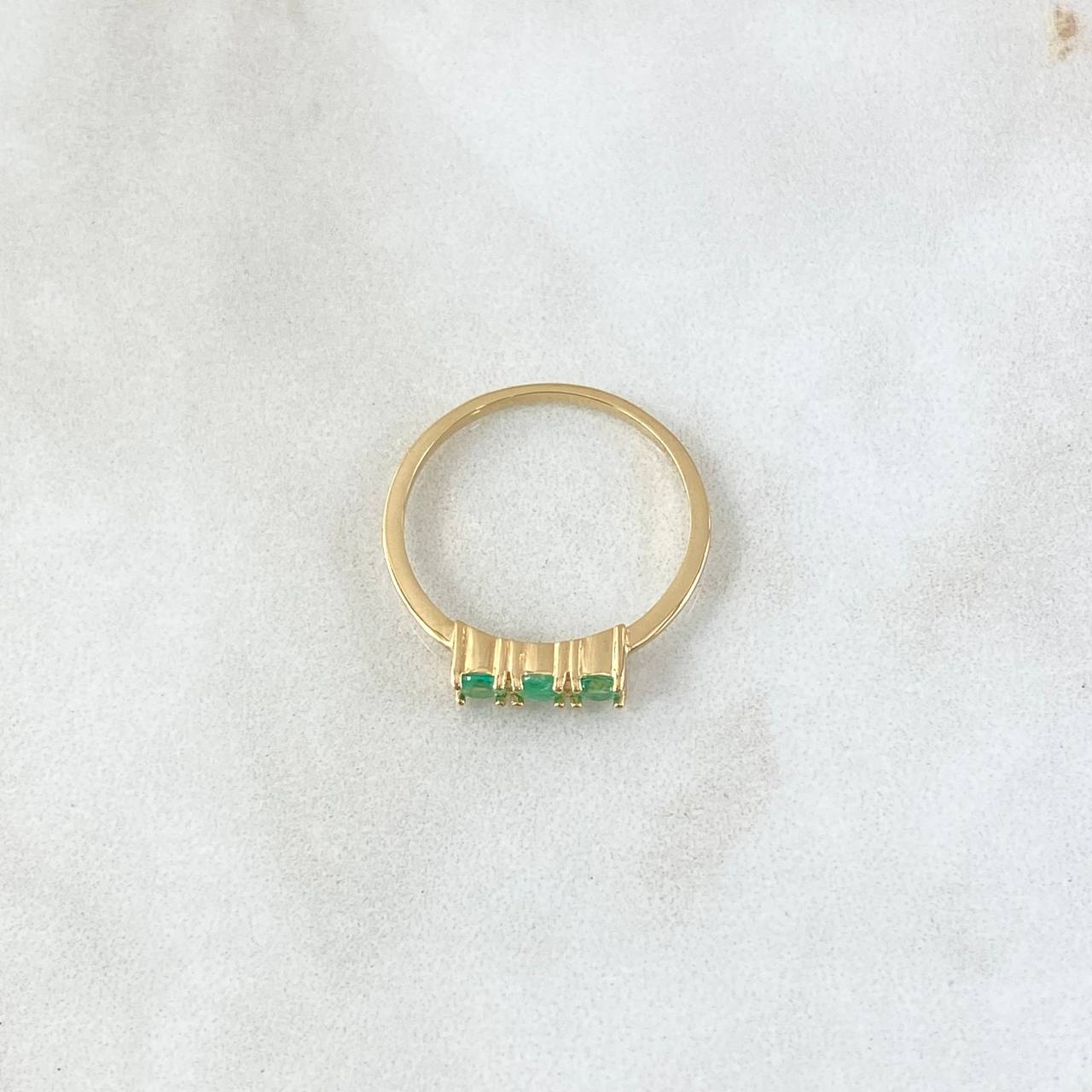 Trinity ring 1.85gr / T7 1/4 / Emeralds 33pts 18K Yellow Gold (Jewel) ©